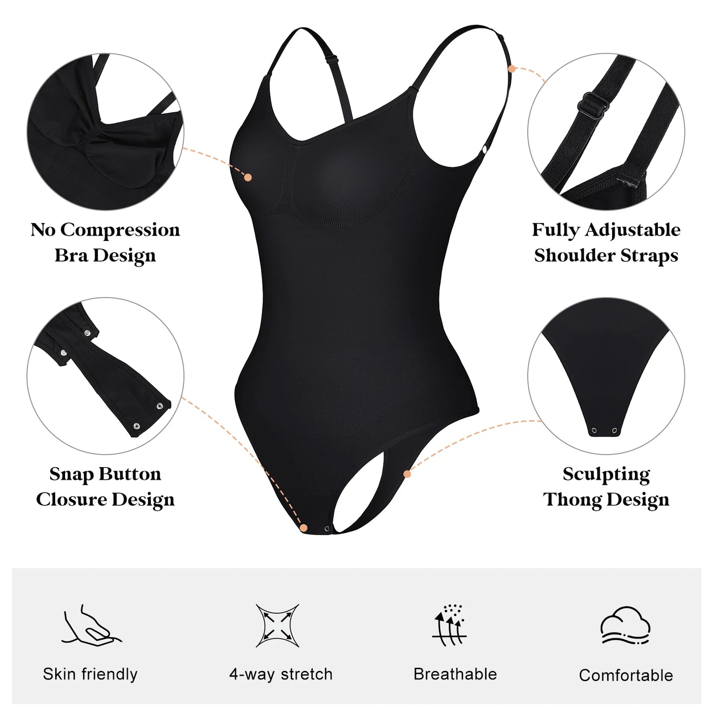 GlamourSculpt™ Shaper - Thong Bodysuit