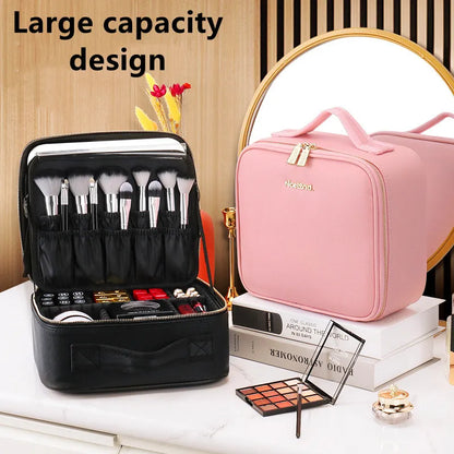 GlamourGlow™ LED Makeup Case - Your On-The-Go 3-in-1 Beauty Companion💄